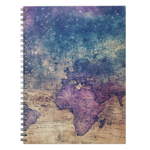 Cuaderno Mapa Celestial Vintage Púrpura Gótico