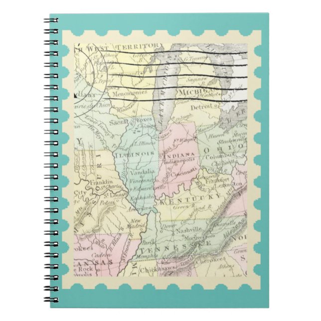 Cuaderno Mapa central de sellos de EE.UU. (Frente)