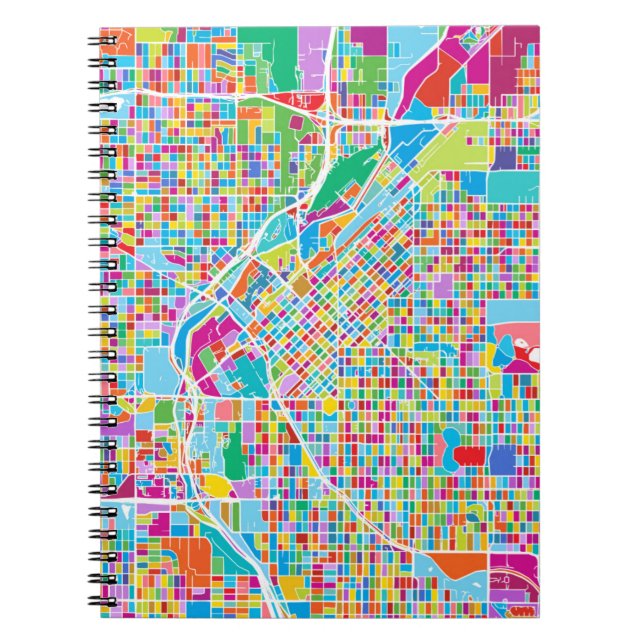 Cuaderno Mapa colorido de Denver (Frente)
