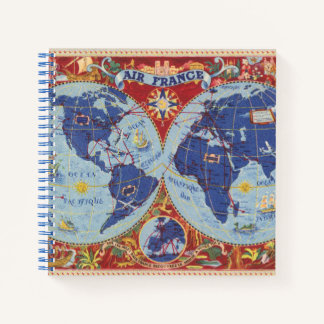 Cuaderno Mapa de Air France del mundo