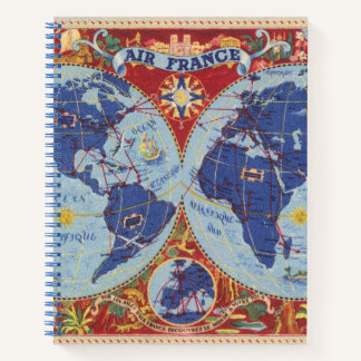 Cuaderno Mapa de Air France del mundo