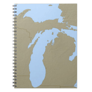 Cuaderno Mapa de alivio de Michigan
