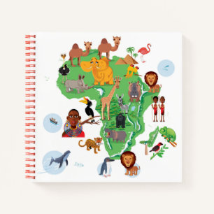 Cuaderno Mapa de animales de África