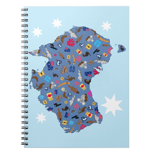 Cuaderno Mapa de Australia con los artículos culturales (Frente)