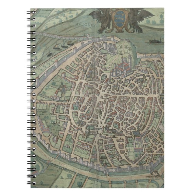 Cuaderno Mapa de Aviñón, de "Civitates Orbis Terrarum" (Frente)