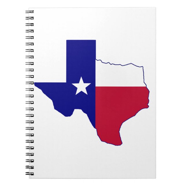 Cuaderno Mapa de bandera de Texas (Frente)