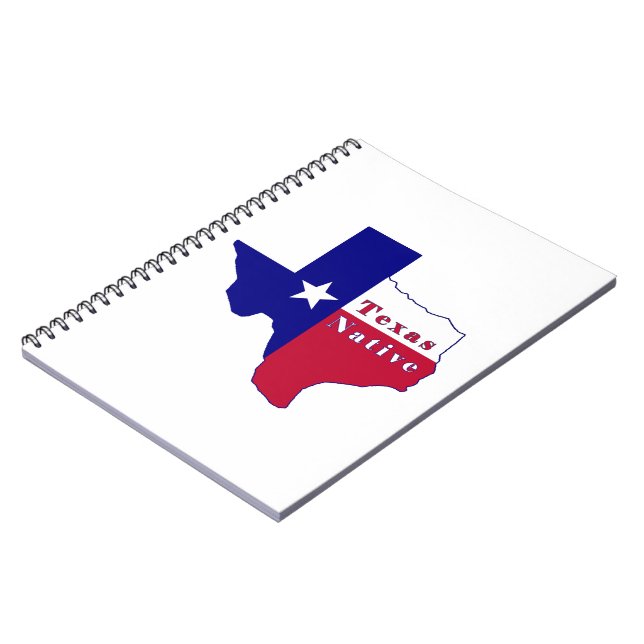 Cuaderno Mapa de bandera nativa de Texas (Lado Izquierdo)