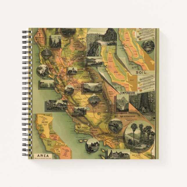 Cuaderno Mapa de California (Anverso)