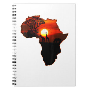 Cuaderno Mapa De Camisas De África Tee Sol Sudafricano
