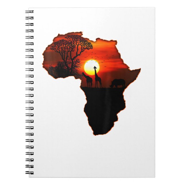 Cuaderno Mapa De Camisas De África Tee Sol Sudafricano (Frente)