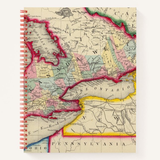 Cuaderno Mapa De Canadá Occidental En Los Condados (Anverso)