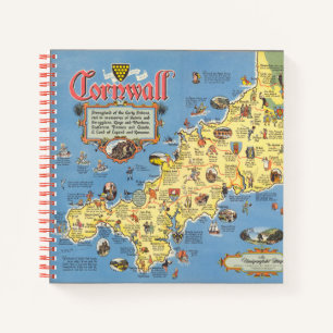 Cuaderno Mapa de Cornwall, Inglaterra