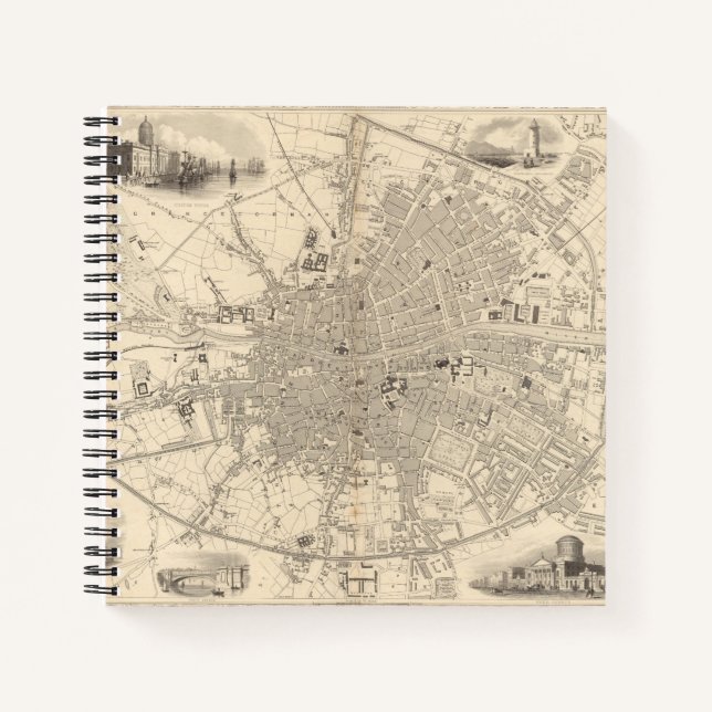 Cuaderno Mapa de Dublín, Irlanda (Anverso)