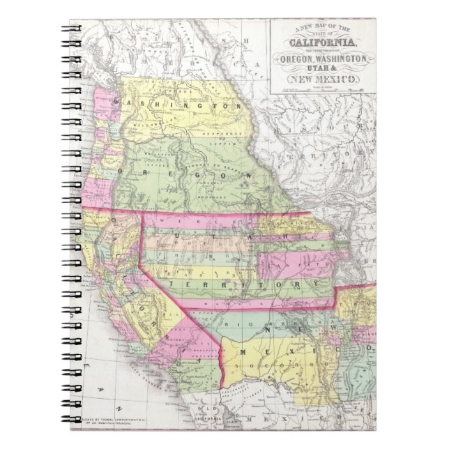 Cuaderno Mapa de época de los Estados Unidos occidentales ( (Frente)