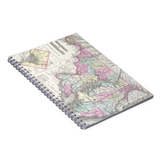 Cuaderno Mapa de época de Maryland (1855)