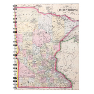 Cuaderno Mapa de época de Minnesota (1864)