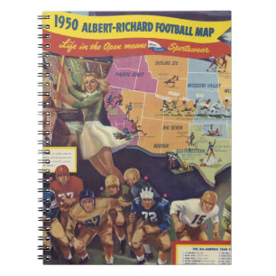 Cuaderno Mapa de época del fútbol americano de los años 50