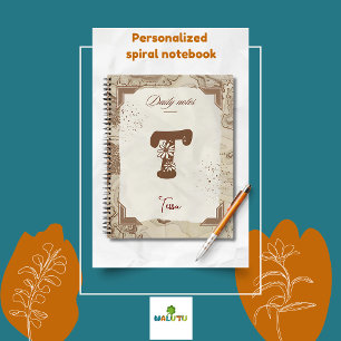 Cuaderno Mapa de época personalizado con T inicial
