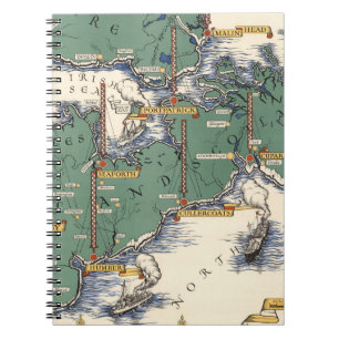 Cuaderno Mapa de estaciones inalámbricas de correos, Gran 