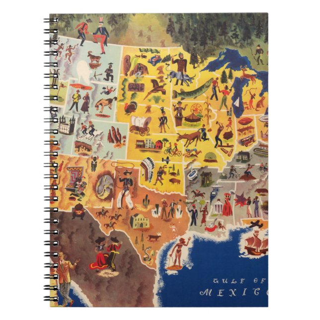 Cuaderno Mapa de Estados Unidos - Vacaciones y juego (Frente)