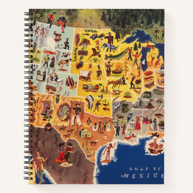 Cuaderno Mapa de Estados Unidos - Vacaciones y juego (Anverso)