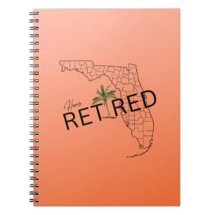 Cuaderno Mapa de Florida felizmente retirado y palmera trop