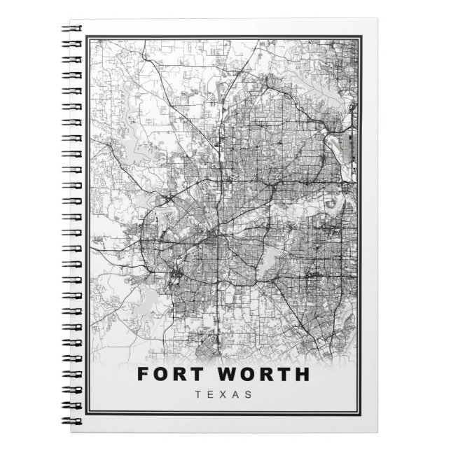 Cuaderno Mapa de Fort Worth (Frente)