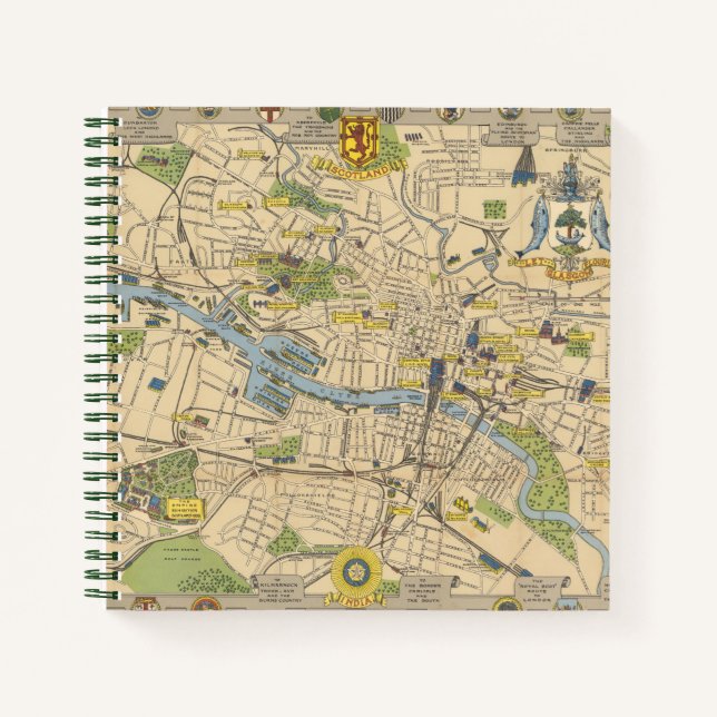Cuaderno Mapa de Glasgow, Inglaterra (Anverso)