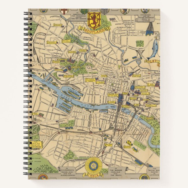 Cuaderno Mapa de Glasgow, Inglaterra (Anverso)