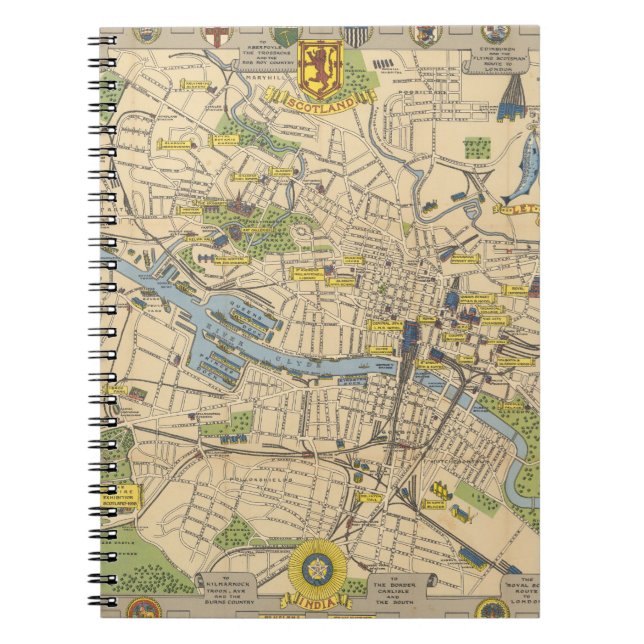 Cuaderno Mapa de Glasgow, Inglaterra (Frente)