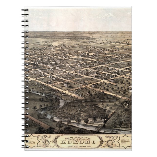 Cuaderno Mapa de imágenes de la época de Kokomo-Indiana (Frente)