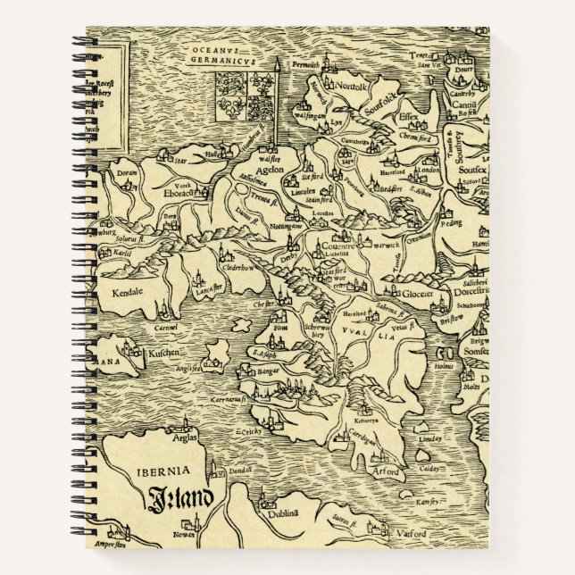 Cuaderno Mapa de Inglaterra en Geographia Universalis de Pt (Anverso)