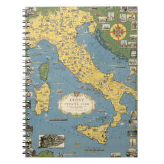 Cuaderno Mapa de Italia con Ciudad del Vaticano