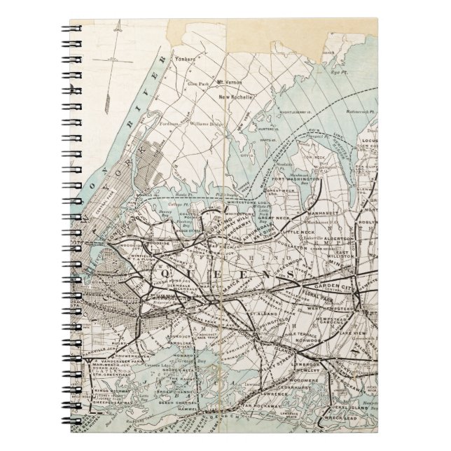 Cuaderno Mapa de Kings, Queens, Long Island (Frente)