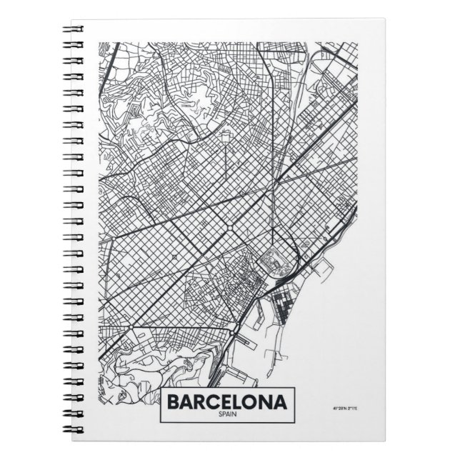 Cuaderno Mapa de la ciudad de Barcelona, España el | (Frente)