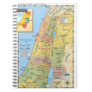 Cuaderno Mapa de la división de Canaan doce tierras