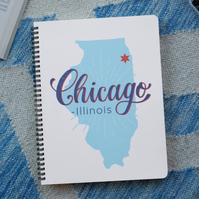 Cuaderno Mapa de la época de Chicago Illinois (Chicago Illinois Vintage Map Notebook)
