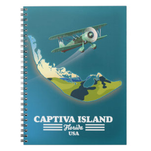 Cuaderno Mapa de la isla Captiva Florida EE. UU.
