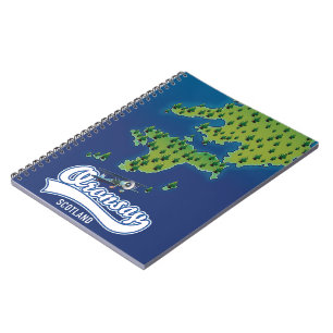 Cuaderno Mapa de la isla de Escocia de Oronsay