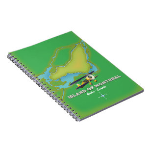 Cuaderno Mapa de la Isla de Montreal Canadá