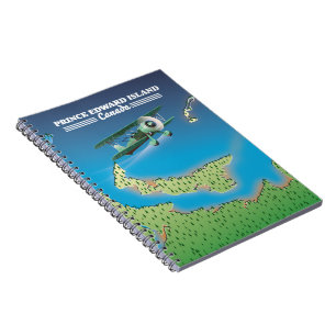 Cuaderno Mapa de la Isla del Príncipe Eduardo, Canadá.