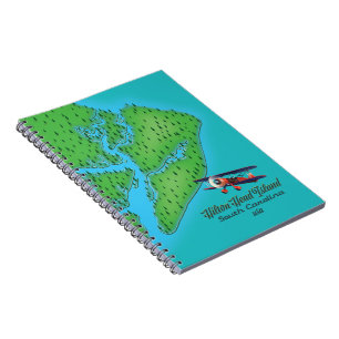 Cuaderno Mapa de la isla Hilton Head Carolina del Sur