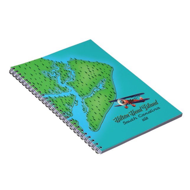 Cuaderno Mapa de la isla Hilton Head Carolina del Sur (Lado Derecho)