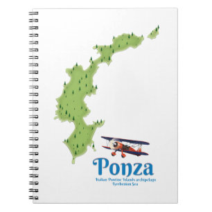 Cuaderno Mapa de la isla italiana de Ponza.