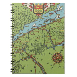 Cuaderno Mapa de la Península de Gaspe, Canadá