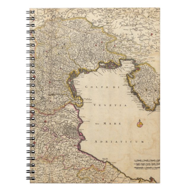 Cuaderno Mapa de la región de Venecia, Italia (Frente)