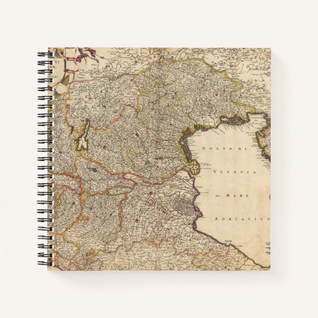 Cuaderno Mapa de la región de Venecia, Italia (Anverso)