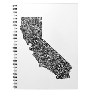 Cuaderno Mapa de la tipografía de California