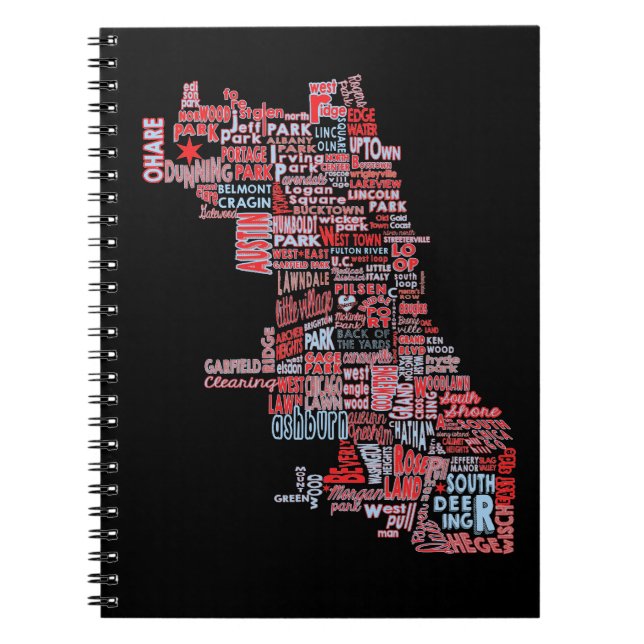 Cuaderno Mapa de la vecindad de Chicago (Frente)