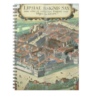Cuaderno Mapa de Leipzig, de "Civitates Orbis Terrarum"